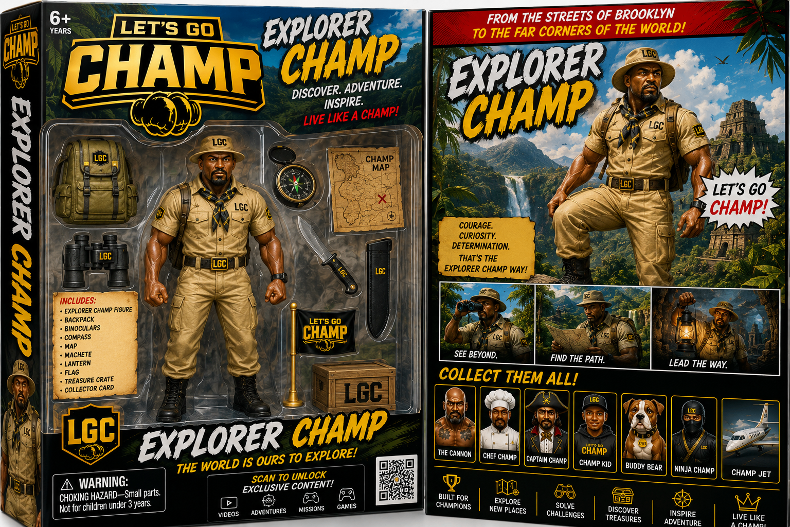 Let's Go Champ Explorer Champ collector action figure