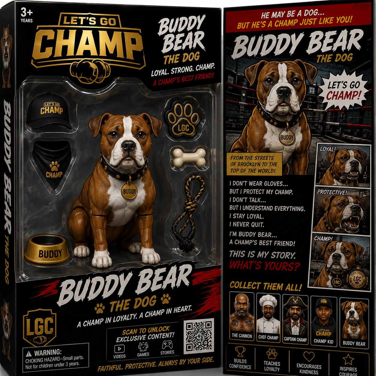 Let's Go Champ Buddy Bear The Dog collector action figure